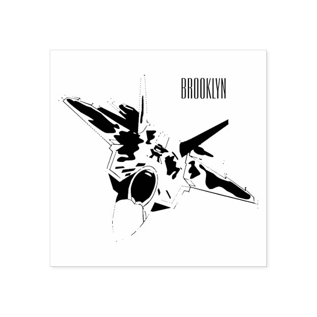 Fighter aircraft cartoon illustration rubber stamp (Imprint)
