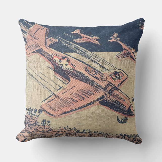 Fighter Aircraft - Propeller WWII Planes Cushion (Front)