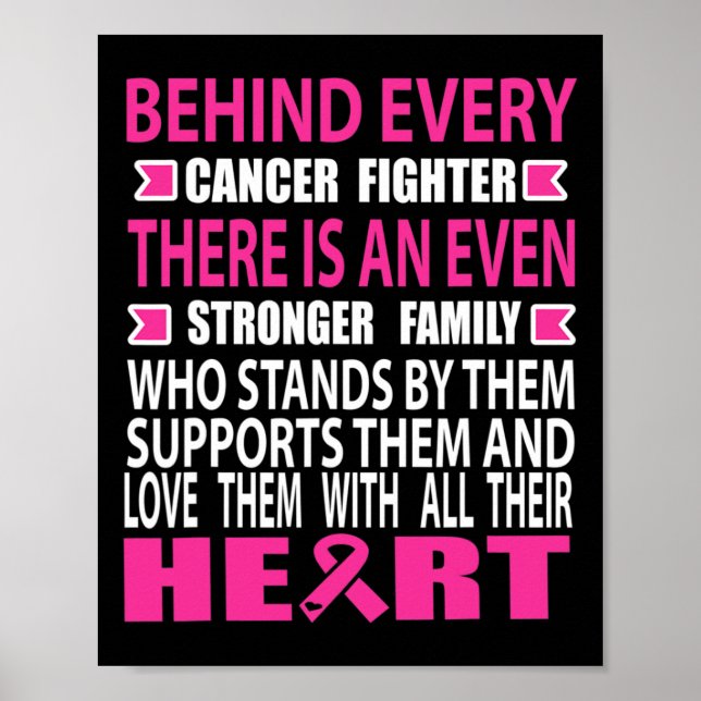 Fighter and strong family Breast cancer awareness  Poster (Front)