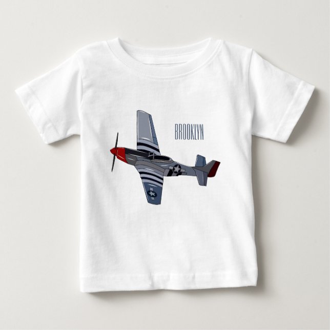 Fighter-bomber cartoon illustration baby T-Shirt (Front)