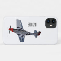 Fighter-bomber cartoon illustration