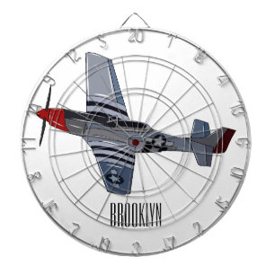 Fighter-bomber cartoon illustration dartboard