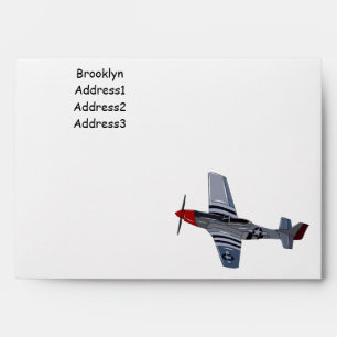 Fighter-bomber cartoon illustration envelope
