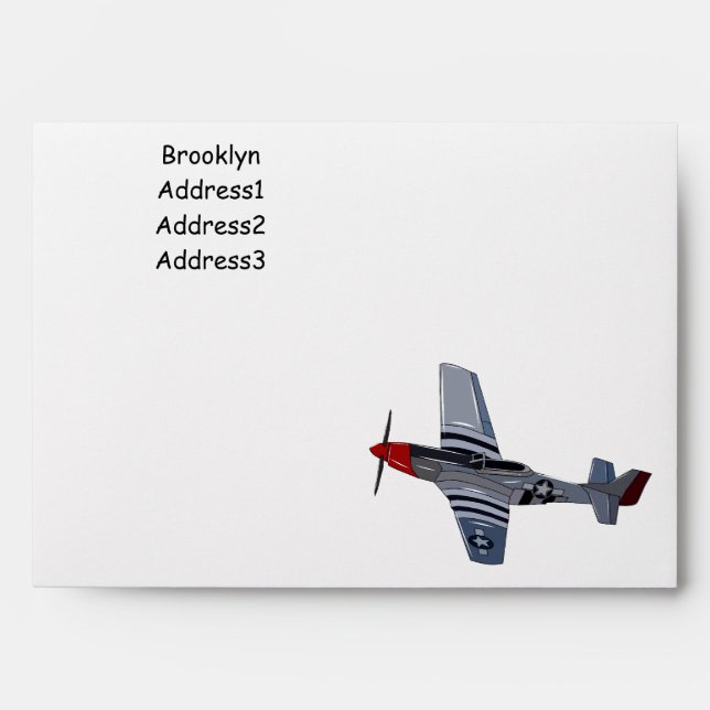 Fighter-bomber cartoon illustration envelope (Front)