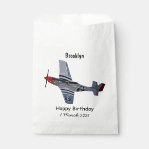 Fighter-bomber cartoon illustration favour bag