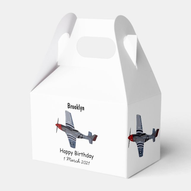 Fighter-bomber cartoon illustration favour box (Front Side)