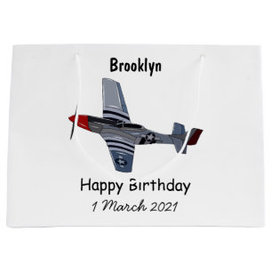 Fighter-bomber cartoon illustration large gift bag