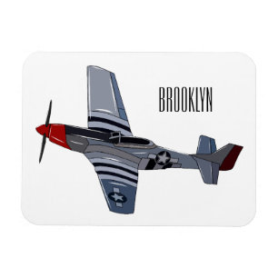 Fighter-bomber cartoon illustration magnet