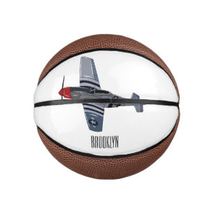 Fighter-bomber cartoon illustration mini basketball