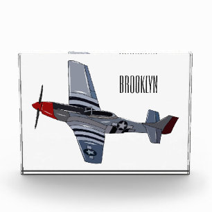 Fighter-bomber cartoon illustration photo block