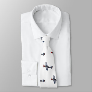 Fighter-bomber cartoon illustration tie