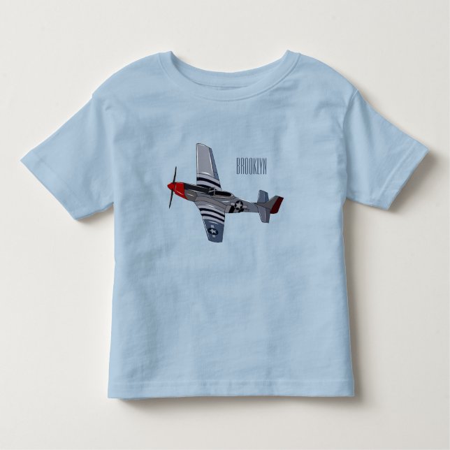 Fighter-bomber cartoon illustration toddler T-Shirt (Front)