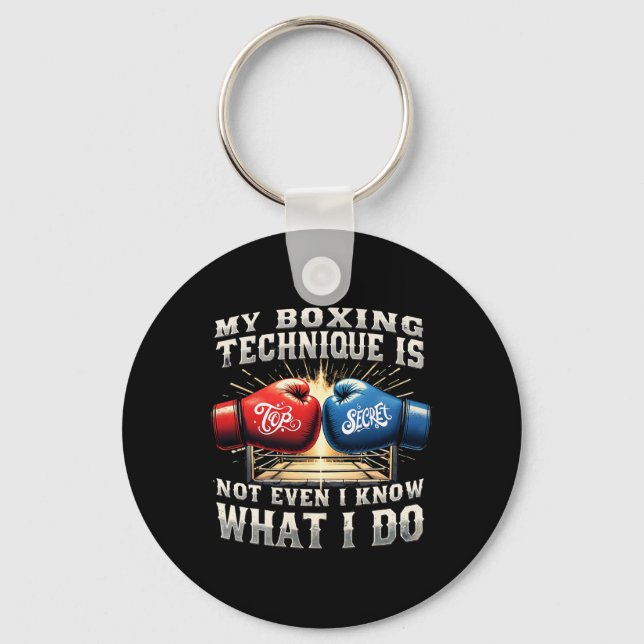 Fighter Boxing Gloves - Funny Gym Quote - Retro Bo Key Ring (Front)