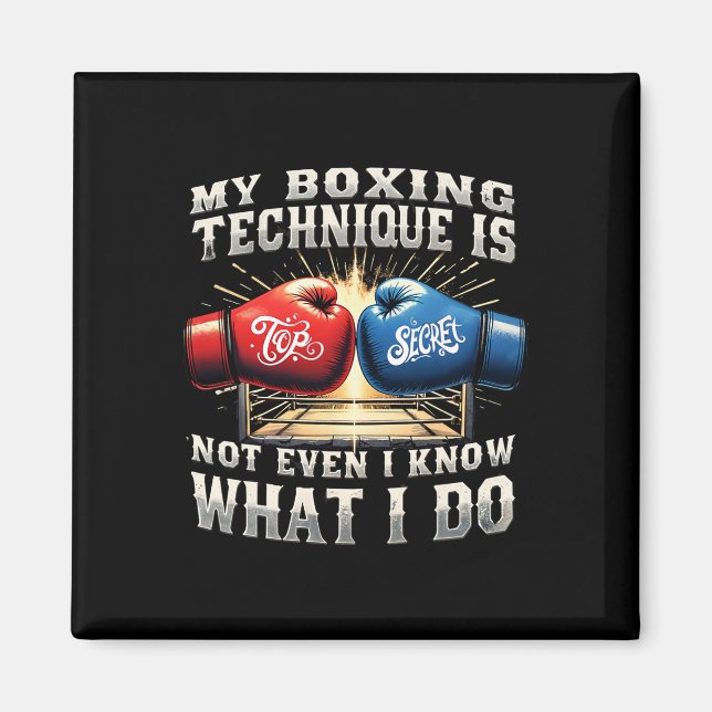 Fighter Boxing Gloves - Funny Gym Quote - Retro Bo Magnet (Front)