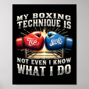 Fighter Boxing Gloves - Funny Gym Quote - Retro Bo Poster