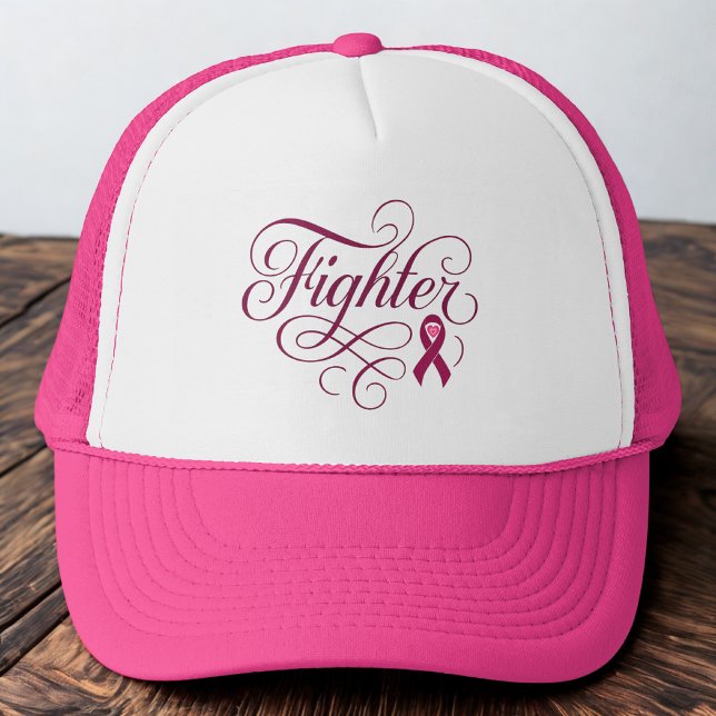 Fighter Breast Cancer Awareness Trucker Hat (Creator Uploaded)