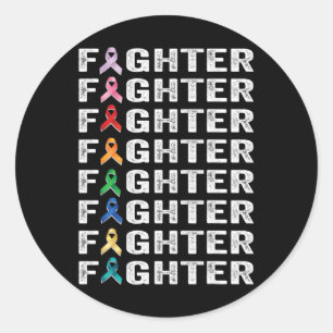 Fighter Cancer Survivor awareness world cancer da Classic Round Sticker