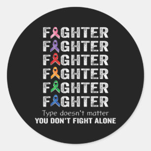Fighter Cancer Survivor Awareness World Cancer Day Classic Round Sticker