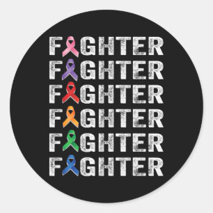 Fighter Cancer Survivor Awareness World Cancer Day Classic Round Sticker