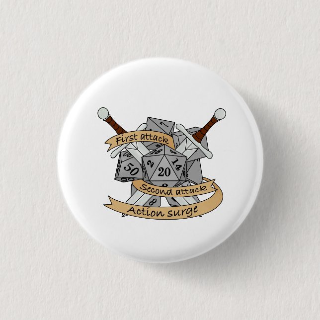 Fighter Dice Design 3 Cm Round Badge (Front)
