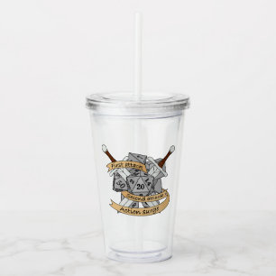 Fighter Dice Design Acrylic Tumbler