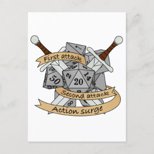 Fighter Dice Design Announcement Postcard