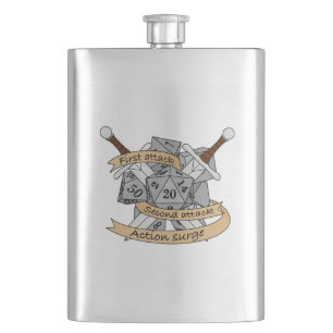 Fighter Dice Design Hip Flask