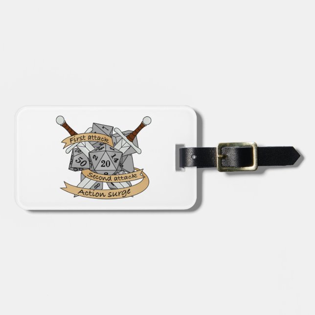 Fighter Dice Design Luggage Tag (Front Horizontal)