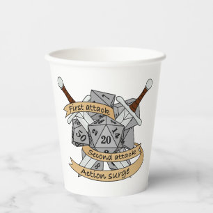 Fighter Dice Design Paper Cups