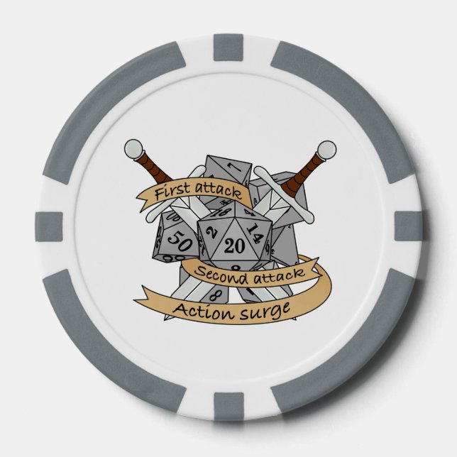 Fighter Dice Design Poker Chips (Front)