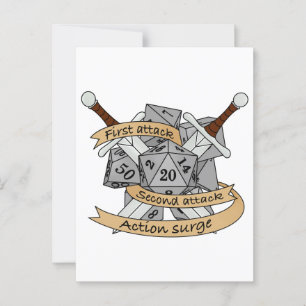 Fighter Dice Design Postcard