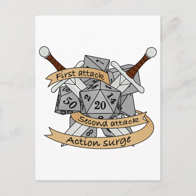 Fighter Dice Design Postcard (Front)