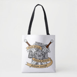 Fighter Dice Design Tote Bag
