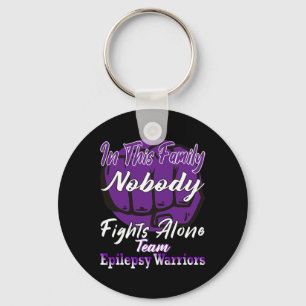 Fighter Epilepsy Warrior Purple Ribbon Epilepsy Su Key Ring
