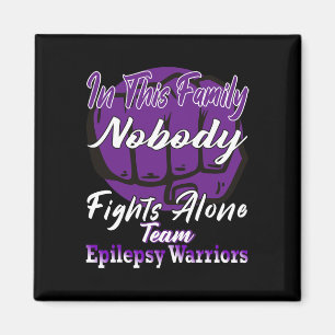 Fighter Epilepsy Warrior Purple Ribbon Epilepsy Su Magnet