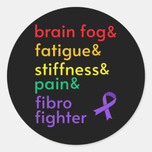 Fighter Fibromyalgia Awareness Classic Round Sticker