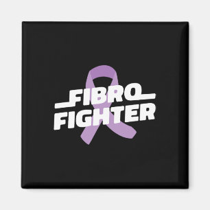 Fighter - Fibromyalgia Awareness Purple Ribbon Magnet
