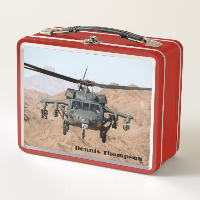 Fighter Helicopter Metal Lunch Box (Front)