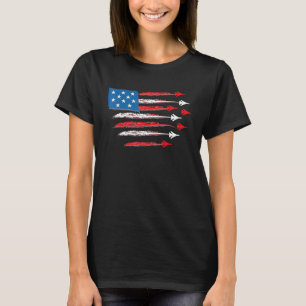 Fighter Jet  4th of July American Flag Patriotic G T-Shirt