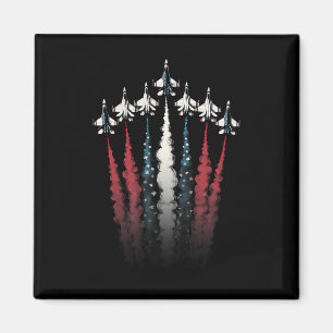 Fighter Jet Aeroplane American Flag 4th Of July Pa Magnet