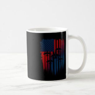 Fighter Jet Aeroplane American Flag Patriotic 4th Coffee Mug