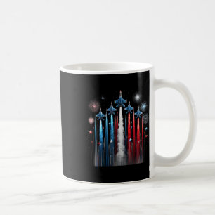 Fighter Jet Aeroplane American Flag Patriotic 4th Coffee Mug