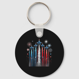 Fighter Jet Aeroplane American Flag Patriotic 4th  Key Ring