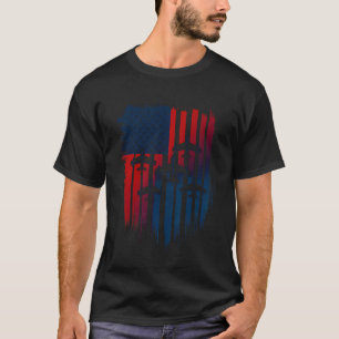 Fighter Jet Aeroplane American Flag Patriotic 4th T-Shirt