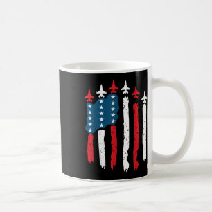Fighter Jet Aeroplane Usa Flag 4th Of July Patriot Coffee Mug