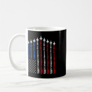 Fighter Jet Aeroplane Usa Flag 4th Of July Patriot Coffee Mug