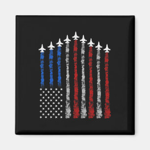 Fighter Jet Aeroplane Usa Flag 4th Of July Patriot Magnet