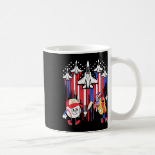 Fighter Jet Aeroplane Usa Flag Baseball 4th Of Jul Coffee Mug