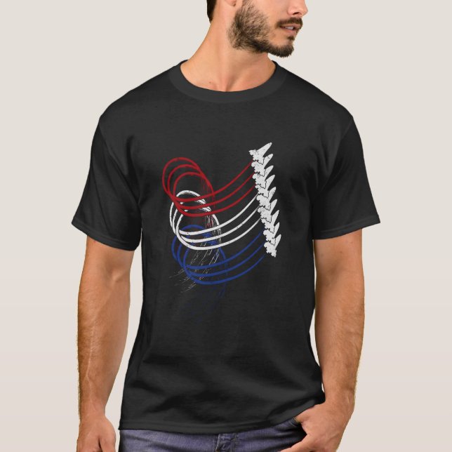 Fighter Jet Airplane American Usa Patriotic 4Th Of T-Shirt (Front)
