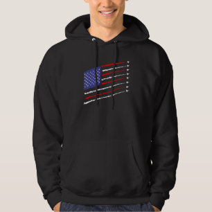 Fighter Jet American Flag Military Aeroplane 4th O Hoodie